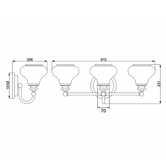 elegans arany polgari dupla harom ketizzos furdoszoba falikar lampa furdoszoba kulter uvegburas klasszikus mediterran vintage lampak 3.jpg